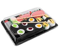 Rainbow Socks - Señoras y hombres - Calcetines de sushi Tamago Salmon 3x Maki - 5 pares, multicolor, S