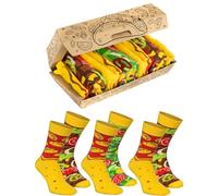 Rainbow Socks - Tacos Box Socks - Mujer Hombre Calcetines de Regalo para Amantes de la Cocina Mexicana - 3 Pares - Talla 36-40