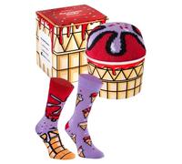 Rainbow Socks - Unisex Mujer Hombre - Helado de Calcetines en una caja para él y para ella - un regalo divertido para amigos para cumpleaños - 1 Par - ARÁNDANO & CEREZA - 41-46