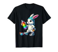 Rainbow Spray Bunny Street Art Vibes de Pascua Camiseta