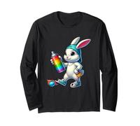 Rainbow Spray Bunny Street Art Vibes de Pascua Manga Larga