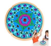 Rainbow Stacking Blocks - Gem Blocks, Wooden Pattern Building Sparkling, Gemstone Puzzle Rainbow Block | Beech Wood Early Educational Toy for Children Development, Home Decor, Diamond Block Design