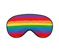 Rainbow Striped LGBT Flag Funny Sleep Eye Mask Soft Blindfold Eye Cover con correa ajustable Night Eyeshade para hombres y mujeres