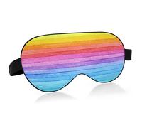Rainbow Striped Sleep Mask Lightweight Soft Breathable Eye Mask with Adjustable Strap Blackout Eye Mask for Women Men for Travel Night Sleeping