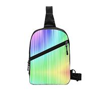Rainbow Stripes Sling Bag Plegable Pecho Hombro Mochila Fanny Pack Bolsos Cruzados para Hombres Mujeres Viajes Senderismo al Aire Libre
