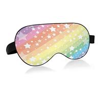 Rainbow Stripes Transpirable Sleeping Eyes Mask, Cool Feeling Eye Sleep Cover para descanso de verano, venda elástica contorneada para viajes de mujeres y hombres