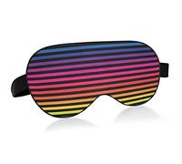 Rainbow Stripes Transpirable Sleeping Eyes Mask, Cool Feeling Eye Sleep Cover para descanso de verano, venda elástica contorneada para viajes de mujeres y hombres