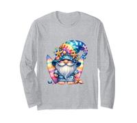 Rainbow Summer GNOME Graphic For Surfer Funny Beach Surfing Manga Larga