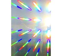 Rainbow Symphony Película para Ventana de atrapasueños arcoíris, película de difracción para Ventana, Adhesivo para vidrieras, película prismática holográfica, patrón de Estrellas Spectra, 12 x 18