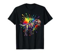 Rainbow T Rex French Bulldog Dinosaur Camiseta