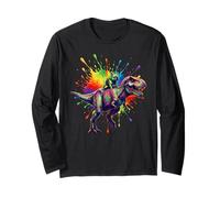 Rainbow T Rex French Bulldog Dinosaur Manga Larga