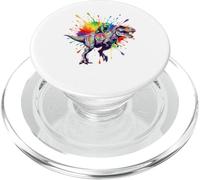 Rainbow T Rex French Bulldog Dinosaur PopSockets PopGrip para MagSafe