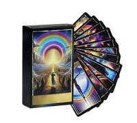 Rainbow Tarot Cards, Intuitive Beginners Classic Deck, Empowering Ancient Symbolism with Full English Guidebook, Exquisite Design Event Favors Board Game for Adivination