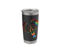 Rainbow Tennis Rackets Tie Dye Kids Boys Teenage Men Girls Vaso térmico de acero inoxidable de doble pared