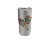 Rainbow Tennis Rackets Tie Dye Kids Boys Teenage Men Girls Vaso térmico de acero inoxidable de doble pared