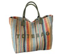 Rainbow Tote Bag Striped Canvas Women’s Handbag Shoulder Bag Portable Travel Shoulder Bags Colorful Stripes Casual Pouch Handbag for Travel Shopping Work Daily Use