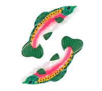 Rainbow Trout Barrette - Realistic Salmonid Headwear, Two Pack with Spring Grip, Polished Acrylic Resin, Secure Strong Hold Clasp, Unique Fashion Accessory for Coastal Resorts and Bridal Parties