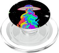 Rainbow UFO Space Abduction Vibrante Diseño artístico PopSockets PopGrip para MagSafe