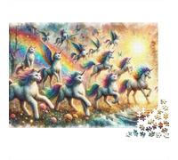 Rainbow Unicorn Cats Fantasy Art Puzzles Imposible,desafío for Adults Juego Educativo 1000 Piezas Obra De Arte De Juego De para Adultos Y Niños Mayores De 12 Años 38x26cm/1000pcs