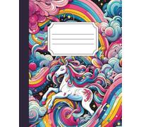 Rainbow Unicorn Composition Notebook: 104 wide ruled pages of fun