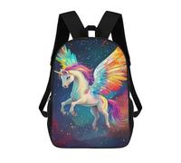 Rainbow Unicorn Fantasy Art Mochila Escolar De 17 Pulgadas Para Adolescentes, Con Estampado 3D, Ajustable Y Con Bolsillos, Ideal Para Niños, Niñas Y Estudiantes.
