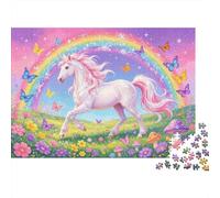 Rainbow Unicorn Jigsaw Puzzle 1000 Pieces Recyclable Paper Magical Meadow Puzzle para Adults Divertido Y Desafiante Family Game Gift para Men‘s Birthday 38x26cm/1000pcs