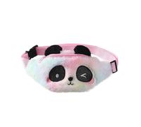 Rainbow Unicorn Panda Fuzzy Fanny Pack for Girls, Plush Cute Belt Bag, Colorful Soft Backpack for Kids