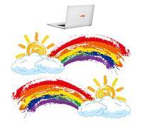 Rainbow Vehicle Stickers - Decorative Car Window Decals, Multifunctional Motorcycle Graphics, Waterproof Adhesive Material | Auto Body Bumper Mirror Ornament, Fade Resistant Color Design