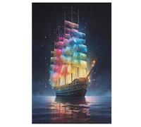 Rainbow Velero Puzzles De 1000 Piezas, Puzzle para Adultos de Madera, Juego De Habilidad Toda La Familia (78×53cm)