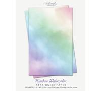 Rainbow Watercolor Stationery Paper: Half Letter Size Paper, Art Themed, Letter Writing Paper, 25-sheets