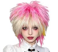 Rainbow Wig Punk Synthetic Multi-Colored - Gradient Hair Rockstar Hair for | Rockstar Hair Mullet Costume for Halloween, Cosplay Party, | Pride Day, Carnival, Haunted House, Festival, Role-Playing, Wig