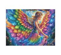 Rainbow Wings Ángel Couple Puzzle 500 Piezas Familiar Creativo Rompecabezas 3D para Familia Juguete Educativo Construir Maquetas Aliviar Estrés 500 PCS