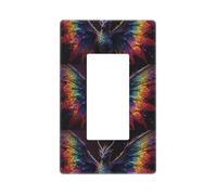 Rainbow Wings Majestic Dragon - Cubiertas para placa de pared, 1 banda, placas de pared sin tornillos, tamaño estándar 4.6 x 2.8 pulgadas, cubierta decorativa para interruptor de luz, cubierta de toma