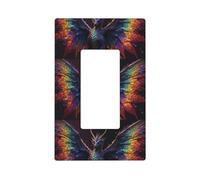 Rainbow Wings Majestic Dragon - Cubiertas para placa de pared, 1 banda, tamaño estándar de 4.4 x 2.7 pulgadas, cubierta decorativa para interruptor de luz, cubierta de toma de corriente, policarbonato