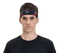 Rainbow Wings Majestic Dragon Diademas para hombres y mujeres, bandas de sudor para correr, fútbol, gimnasio, accesorios