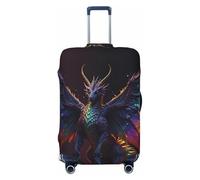 Rainbow Wings Majestic Dragon - Fundas elásticas para equipaje de viaje, 45,7 a 81,3 cm, Negro, S