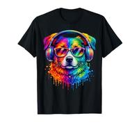 Rainbow Wolf Realistic Watercolor Cute Wolf Paint Colorful Camiseta