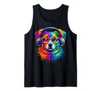 Rainbow Wolf Realistic Watercolor Cute Wolf Paint Colorful Camiseta sin Mangas