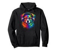 Rainbow Wolf Realistic Watercolor Cute Wolf Paint Colorful Sudadera con Capucha