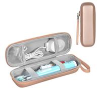 RainbowJise Estuche de viaje para cepillo de dientes eléctrico, funda de EVA dura, bolsa de almacenamiento con bolsillo de malla para accesorios, color negro (sólo funda), Color champán, Informal