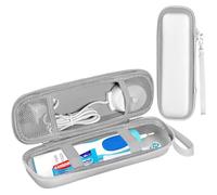 RainbowJise Estuche de viaje para cepillo de dientes eléctrico, funda de EVA dura, bolsa de almacenamiento con bolsillo de malla para accesorios, color negro (sólo funda), Silver, Informal
