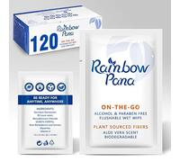 RainbowPana Toallitas Lavables - 120 unidades ON-THE-GO empaquetadas individualmente - Toallitas a tope para hombres y mujeres, toallas de viaje para la familia, enriquecidas con vitamina E y aloe