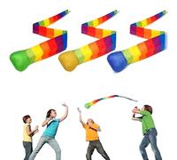 RainbowPlay Balls 3PCS Throw and Catch Game Set - rainbowTail Sports Balls for Kids Activities | Soft Lightweight Ball Design, Colorful Flowing rainbowTail Structure, Easy Grip Throw Catch System