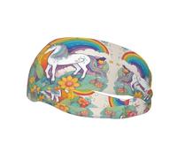 RainbowUnicornBloom - Diademas de sudor para mujeres y hombres, diseño único, antideslizantes, para entrenamiento y deportes