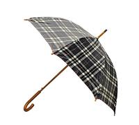 Rainbrella Classic Paraguas clásico de Apertura automática de 46 Pulgadas con Mango de Gancho de Madera Real, Cuadros Negros, Niños, 117 cm
