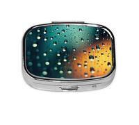 Raindrops in The Sky - Pastillero compacto con diseño de impresión completa para viajes y uso diario