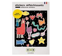 Rainette Pegatinas Reflectantes, Unisex-Baby, Rouge, Bleu, Vert, Rose, Jaune, Violet, 13.7cm x 17.2cm