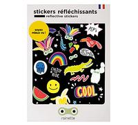 Rainette Pegatinas Reflectantes, Unisex-Youth, Rouge, Jaune, Bleu, Vert, Orange, Rose, Violet, Blanc, 13.7cm x 17.2cm