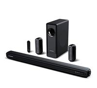 RAINEVERRY Sistema de Barra de Sonido Envolvente de 5.1 Canales con Audio Dolby, Barras de Sonido, subwoofer inalámbrico y Altavoz Trasero, Dolby Digital Plus, Bluetooth 5.0 para Cine en casa,