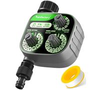 rainfactory Programador de riego con 3 mandos - Temporizador de riego fácil de Usar para riego automático o Manual con retraso de Lluvia - Ahorro de Agua Ideal para jardín, césped y macetas de balcón